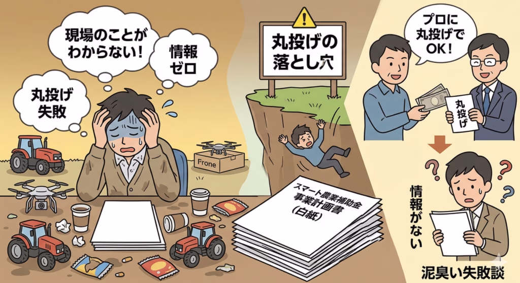 プロにまるなげして失敗するイラスト