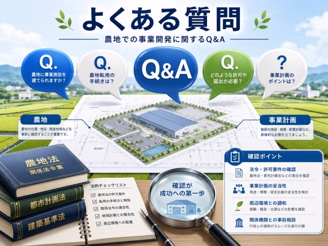 農地転用に関する疑問やコンプライアンス上の課題を調べるイメージ