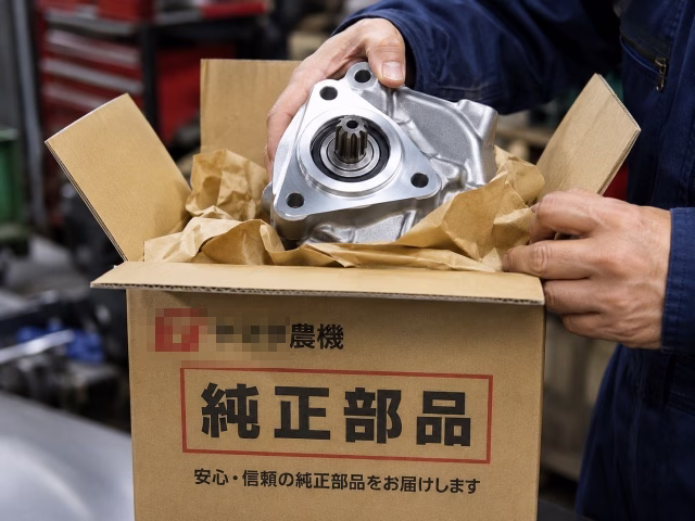 箱から取り出された新品の純正部品