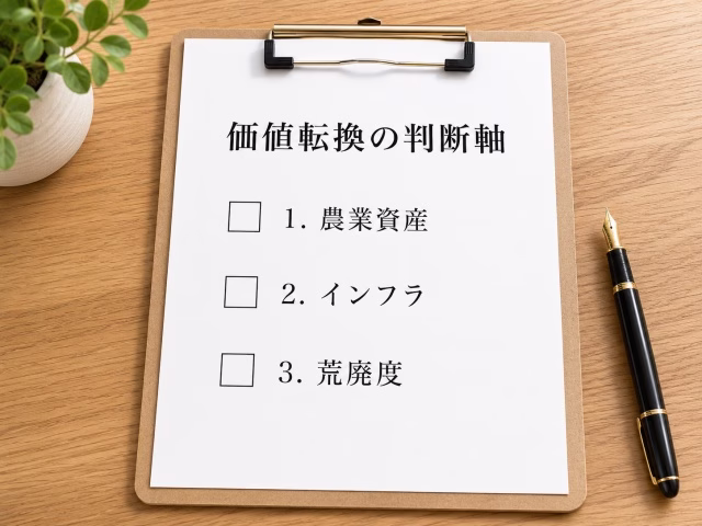 農地を事業資産に変えられるかを見極めるための3つの判断基準のチェックリスト